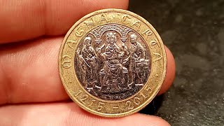 2015 MAGNA CARTA £2 Coin VALUE  REVIEW 800th Anniversary of the Magna Carta [upl. by Otha]