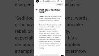 What does quotseditiousquot mean [upl. by Beatrix]