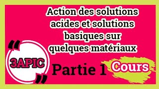 réactions de quelques métaux avec les solutions acides et les solutions basiques partie 1 chapitre 6 [upl. by Ayota]