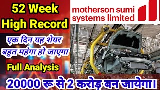 52 week high record motherson sumi sharemotherson sumi share newsmotherson sumi share to buy today [upl. by Ettelra]