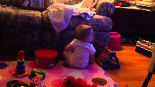 Baby Lilou plays drums along with MIGU [upl. by Jeri]