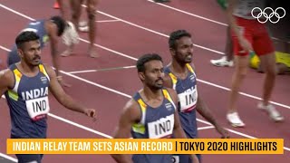 Indian relay team set Asian record  Tokyo2020 Highlights [upl. by Harrell]