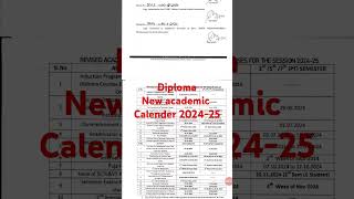 Diploma new academic calendar 202426 [upl. by Chemarin834]