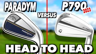 NEW Taylormade P790 irons V Callaway Paradym irons  head to head 2023 [upl. by Lalat]