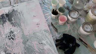 DIY  Wandbild Fluid Painting mit Kreidefarbe Fließtechnik  Teil 1 [upl. by Naharba]