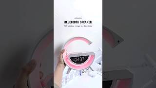 🍑 unboxing bluetooth speaker 15W wireless charger led desk lamp  its so cute speaker moonlamp [upl. by Hart]