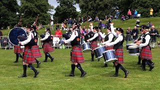 Turriff Pipe Band compete in Grade 3A finals at Forres for 2024 British Pipe Band Championships [upl. by Unhsiv]