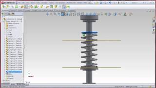 SolidWorks  How to add springs in assembly [upl. by Hanselka656]