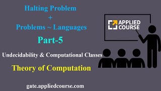 Halting Problem  Problems  Languages  Undecidability amp Computational Classes  Part5  TOC amp CD [upl. by Hasile]