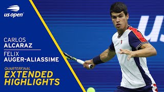 Felix AugerAliassime vs Carlos Alcaraz Extended Highlights  2021 US Open Quarterfinal [upl. by Hilary]