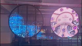 Transparent LED Circle Display Screen Transparent LED video wall Transparent Digital LED Posters [upl. by Ennaeiluj]