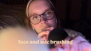 ASMR face and mic brushing with trigger words 🪷 [upl. by Pavier]