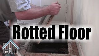 How to replace repair rotted sub floor rotten floor Easy Home Mender [upl. by Oletta]