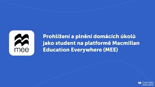 Prohlížení a plnění domácích úkolů jako student na platformě MEE [upl. by Eelytsirk]