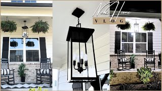 HOUSE TO HOME VLOG  Porch Light Install  Bellacor Outdoor Lighting  New Camera Toy [upl. by Moyra]