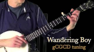 Clawhammer Banjo Brainjo Level 2 version of quotWandering Boyquot [upl. by Sremmus]