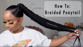 How To Sleek Ponytail With 3 Braids  Beginner Friendly [upl. by Allenotna]