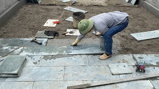 Garden Stone Paving Techniques  Building Yard In Stone Natural  Natural Stone  DIY Patio Project [upl. by Dubenko727]