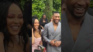 Meagan Good amp Jonathan Majors Arrive at the NAACP Theatre Awards NAACP [upl. by Gensler494]