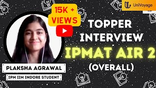 IPMAT IIM Indore AIR 2 Topper Interview  Science Background [upl. by Erlond529]