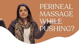 Perineal massage while pushing [upl. by Eerahs]