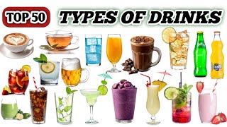 Different Types Of Drinks Around The World  Drinks Vocabulary  Top 50 Drinks  English Vocabulary [upl. by Hareemas]