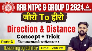 RRB NTPC amp Group D Reasoning Direction amp Distance 3  Reasoning By Sahil Tiwari [upl. by Ylrebmik]