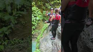 Kawasan Falls Canyoneering First Jump [upl. by Yesnik961]