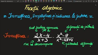 Operatii cu fractii algebrice inmultire simplificare clasa 8 ExercitiiInvata Matematica Usor [upl. by Linkoski]