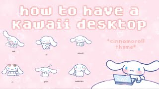 how to have a kawaii desktop 🌸  icons themes cursors windows 10 [upl. by Narf]