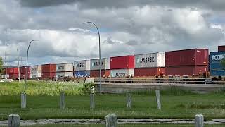 CP 100 East Rolling into Winnipeg w UP ES44AC Jul 16 2024 [upl. by Aliahkim]