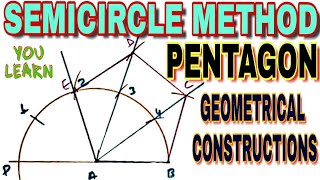 semicircle method pentagon drawing  semicircle method se pentagon draw kre  iti diploma drawing [upl. by Ecined]