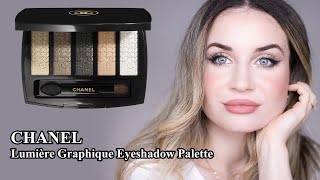 Makeup Review amp Swatches  CHANEL  Lumière Graphique Eyeshadow Palette  Chanel Holiday 2023 [upl. by Hiltan]