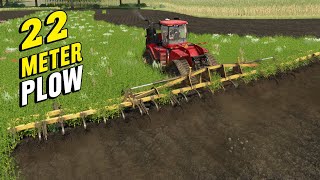 22 Meter Plow with Case IH Quadtrac 620  Farming Simulator 22 [upl. by Aicarg]