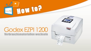 Godex EZPi 1200  Etikettenmaterial und Farbband einlegen [upl. by Lsiel138]