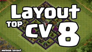 MELHOR LAYOUT PARA CENTRO DE VILA 8  CV8   Clash Of Clans [upl. by Nebur]