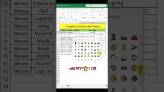 Star Rating in Excel  exceleducation trending viralvideo skills tutorial [upl. by Aimet]