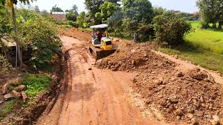 Best Action Of Excellent Skill Dozer Build Substrate Foundation Road amp Truck 255Ton Unloading Soil [upl. by Ogaitnas]