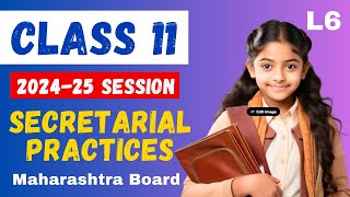 11TH SECRETARIAL PRACTICES  CHAPTER 1  SECRETARY  MAHARASHTRA BOARD  202425  L6 [upl. by Amado]