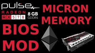 BIOS Mod Sapphire Pulse RX570 8G MICRON for Ethereum AMD Radeon GPU Mining [upl. by Etnom474]