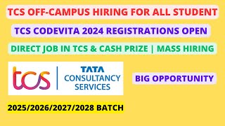 TCS Off Campus Hiring 2024  TCS CodeVita  Any Students Eligible  No  Criteria [upl. by Siahc]