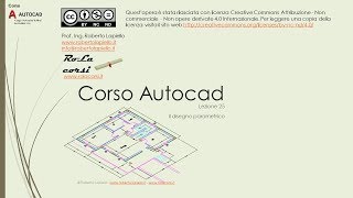 Corso Autocad  Lezione 25  Il disegno parametrico [upl. by Fini279]