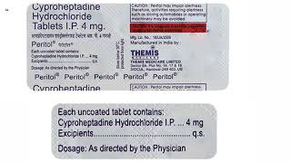 Peritol Tablet  Cyproheptadine hydrochloride tablets ip 4mg Uses  Peritol 4mg Tablet uses Dosage [upl. by Obidiah668]