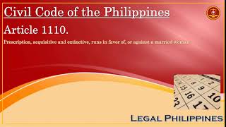 Civil Code of the Philippines Article 1110 [upl. by Auqeenahs754]