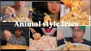 Animal style fries muckbang eating show kinggirl1534 mukbang eatingsounds food [upl. by Atram]