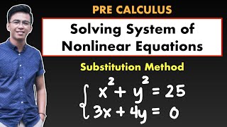 Pre Calculus  Solving System of Nonlinear Equations  Systems of Equations [upl. by Myles]