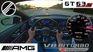 MercedesAMG GT 63 S E PERFORMANCE  843 PS  Top Speed Drive German Autobahn No Speed Limit POV [upl. by Weed]