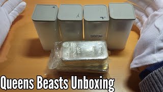 80 oz Queens Beasts amp 2x 1kg Silber Unboxing [upl. by Aneerb]