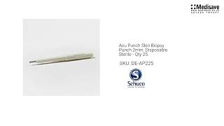 Acu Punch Skin Biopsy Punch 2mm Disposable Sterile Qty 25 DE AP225 [upl. by Yeltrab]