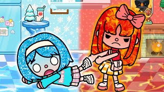 I Have Twin Sisters An Icy and A Fire 🔥❄️ Ice VS Fire Compilations Stories  Sad Story  Toca Boca [upl. by Onfroi]